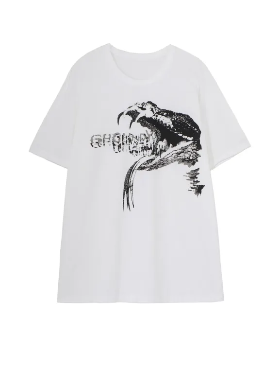 COTTON JERSEY SNAKE GRAPHIC T-SHIRT sold by Yohji Yamamoto
