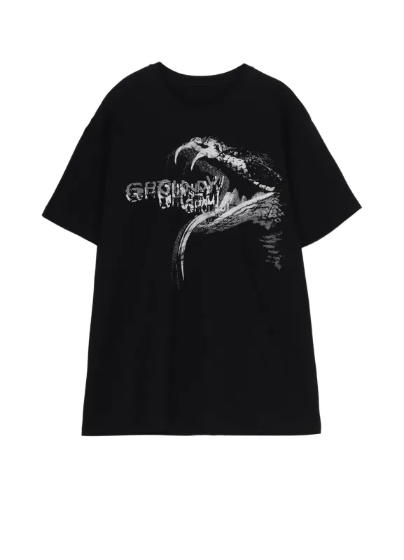 COTTON JERSEY SNAKE GRAPHIC T-SHIRT sold by Yohji Yamamoto