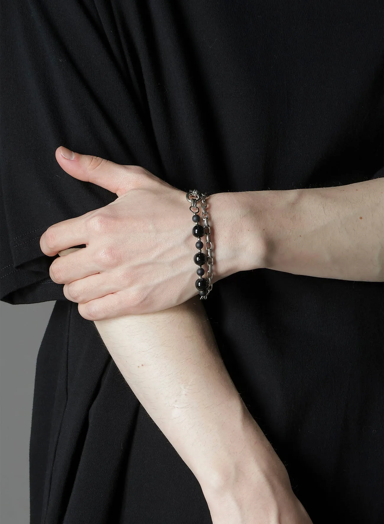 BRASS BEADS CHAIN BRACELET A sold by Yohji Yamamoto product image thumbnail 2