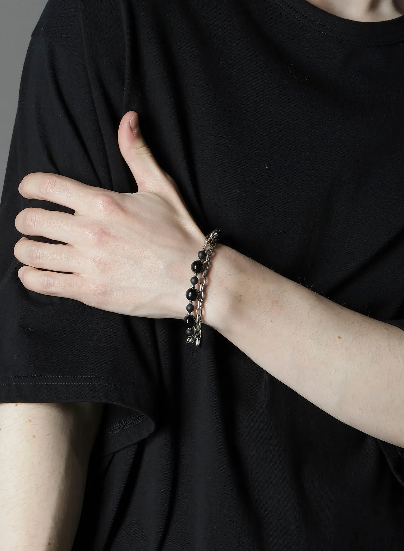 BRASS BEADS CHAIN BRACELET A sold by Yohji Yamamoto product image thumbnail 3