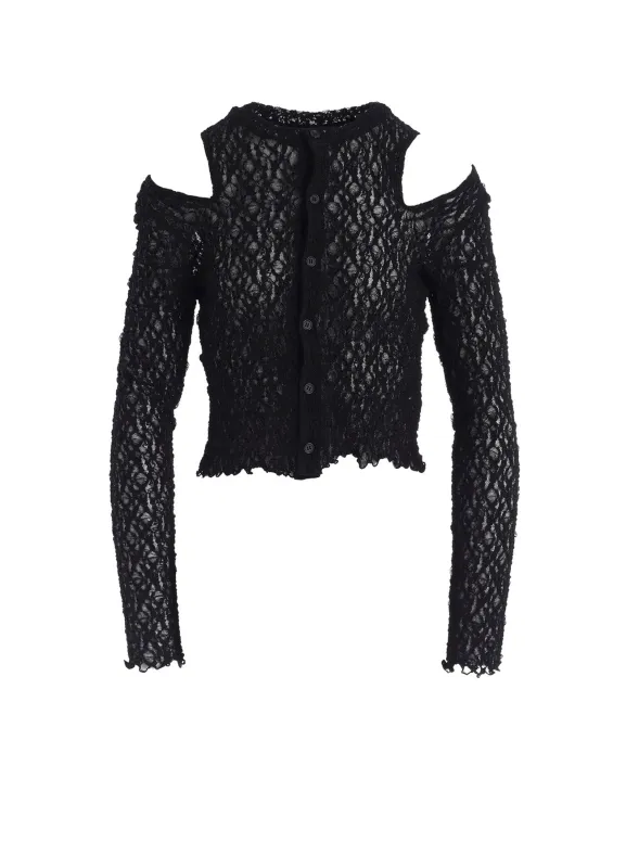 FLOWER SHIRRING SLIT CARDIGAN sold by Yohji Yamamoto