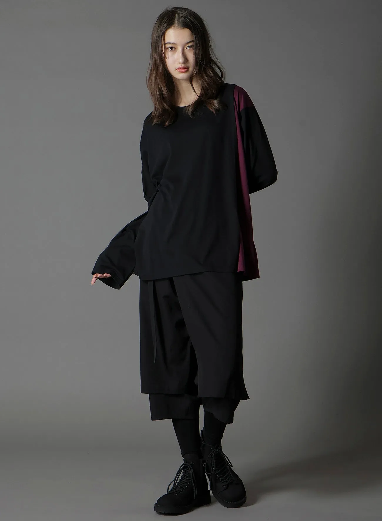 C/MOJERSEY COMBINATION MIX BLOCK LONG SLEEVED T-SHIRT sold by Yohji Yamamoto product image thumbnail 2