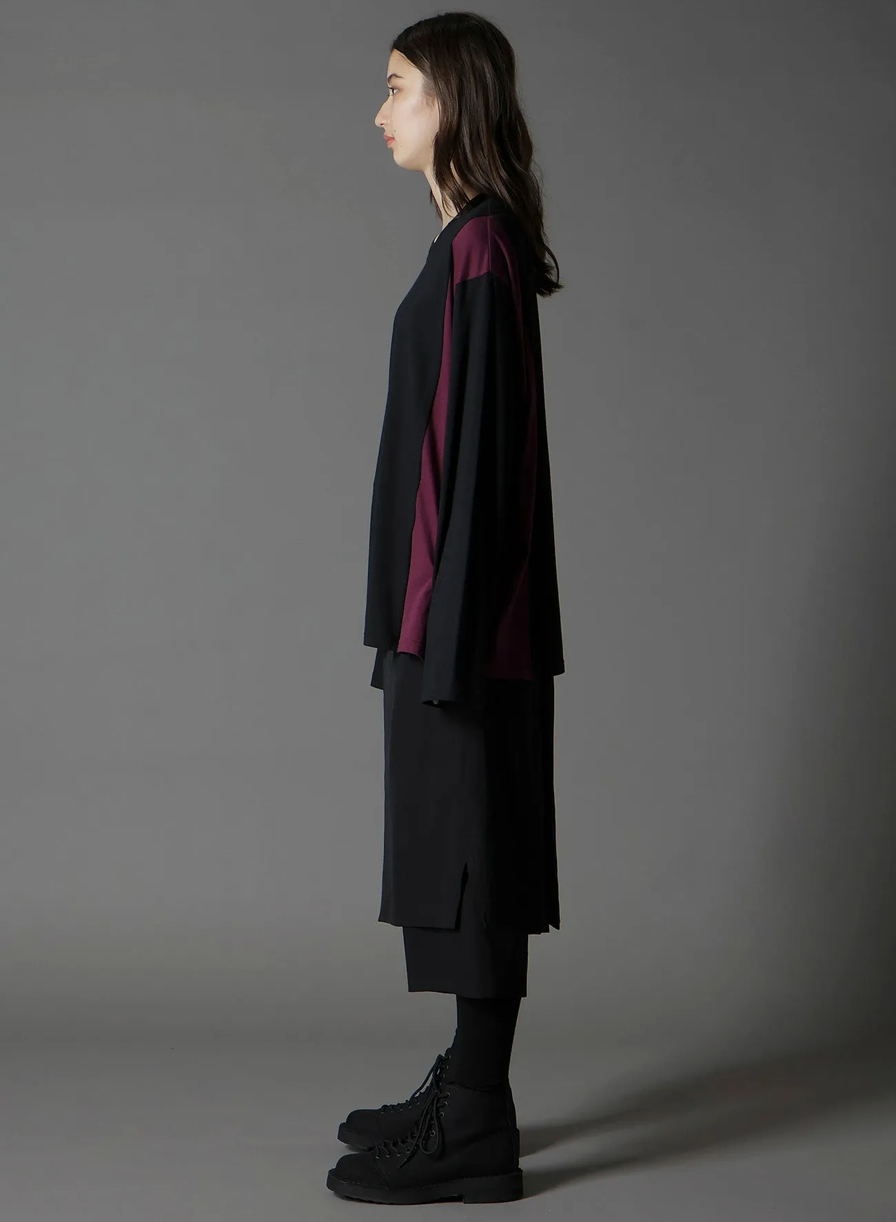 C/MOJERSEY COMBINATION MIX BLOCK LONG SLEEVED T-SHIRT sold by Yohji Yamamoto product image thumbnail 3