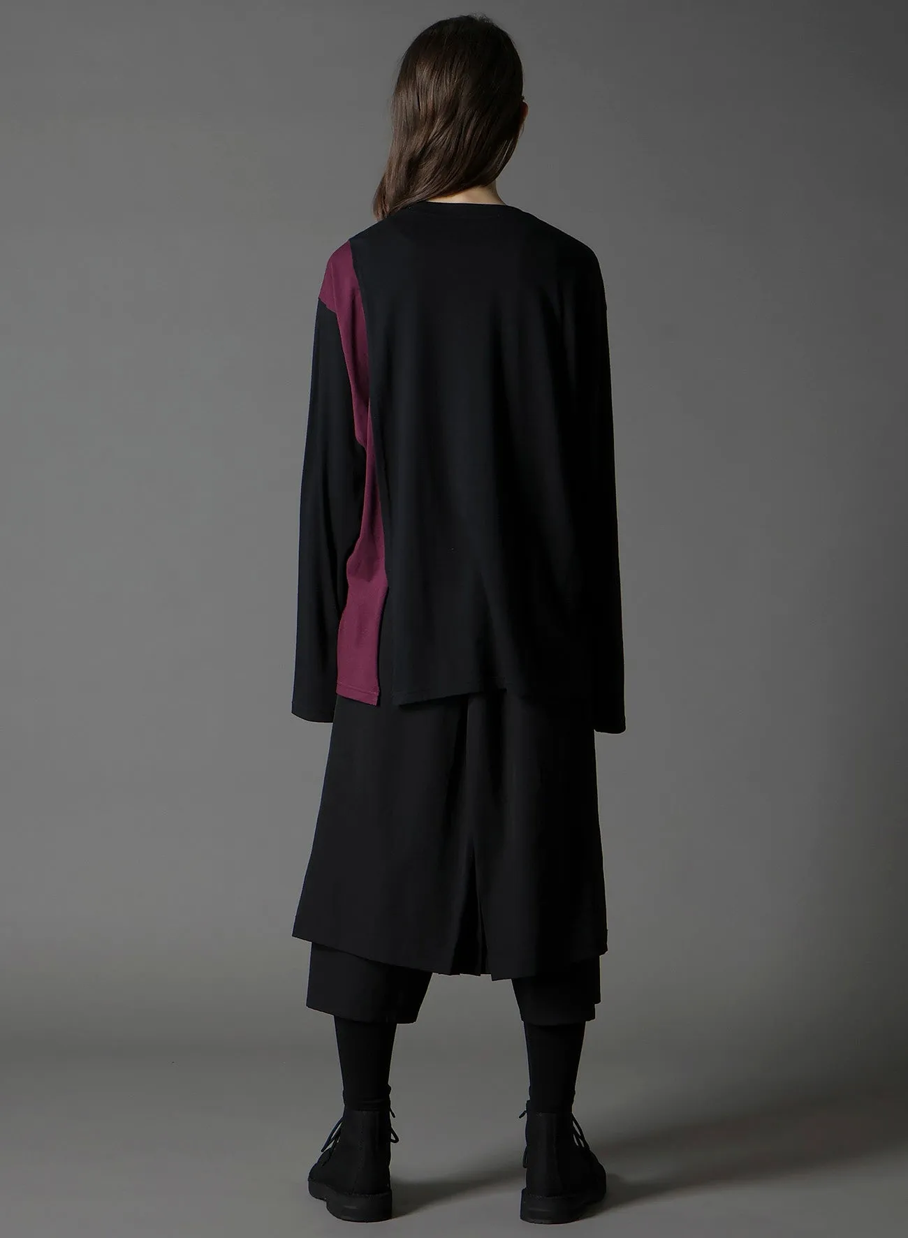 C/MOJERSEY COMBINATION MIX BLOCK LONG SLEEVED T-SHIRT sold by Yohji Yamamoto product image thumbnail 4