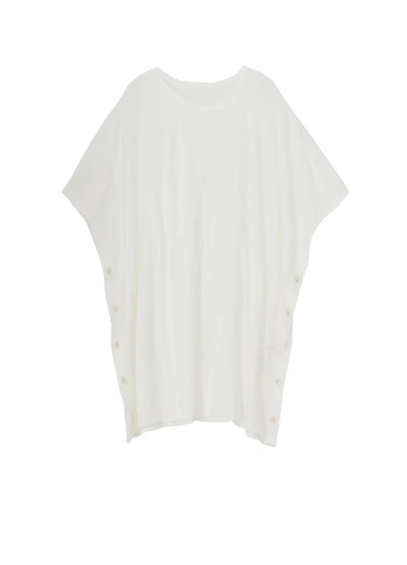 CATHC WASHER WRINKLE JERSEY SIDE BUTTON SHORT SLEEVED T-SHIRT sold by Yohji Yamamoto