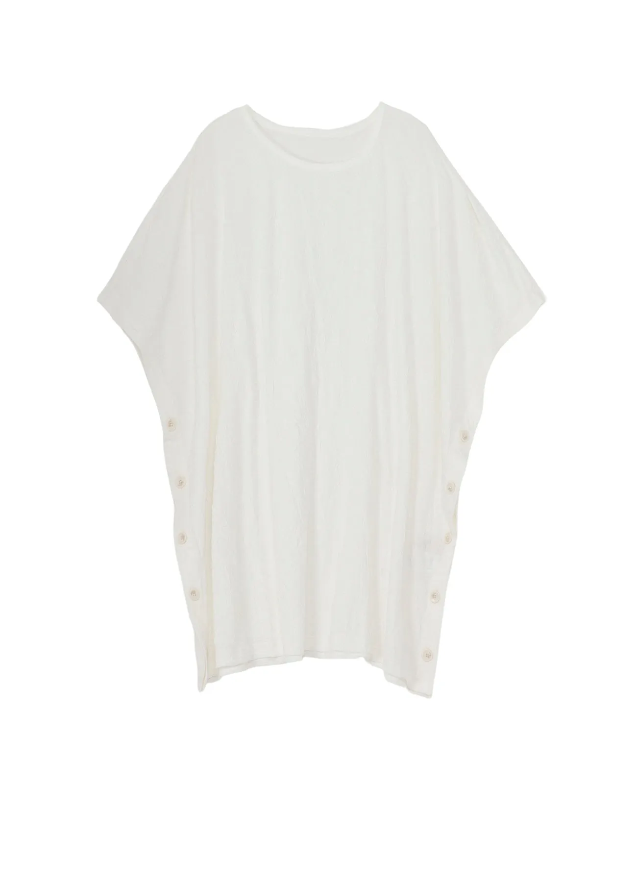 CATHC WASHER WRINKLE JERSEY SIDE BUTTON SHORT SLEEVED T-SHIRT sold by Yohji Yamamoto