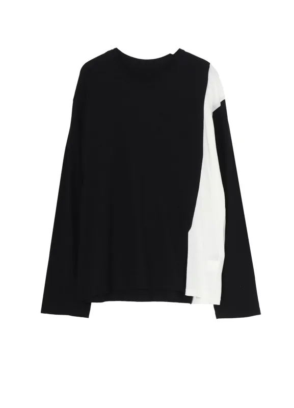 C/MOJERSEY COMBINATION  MIX BLOCK LONG SLEEVED T-SHIRT sold by Yohji Yamamoto