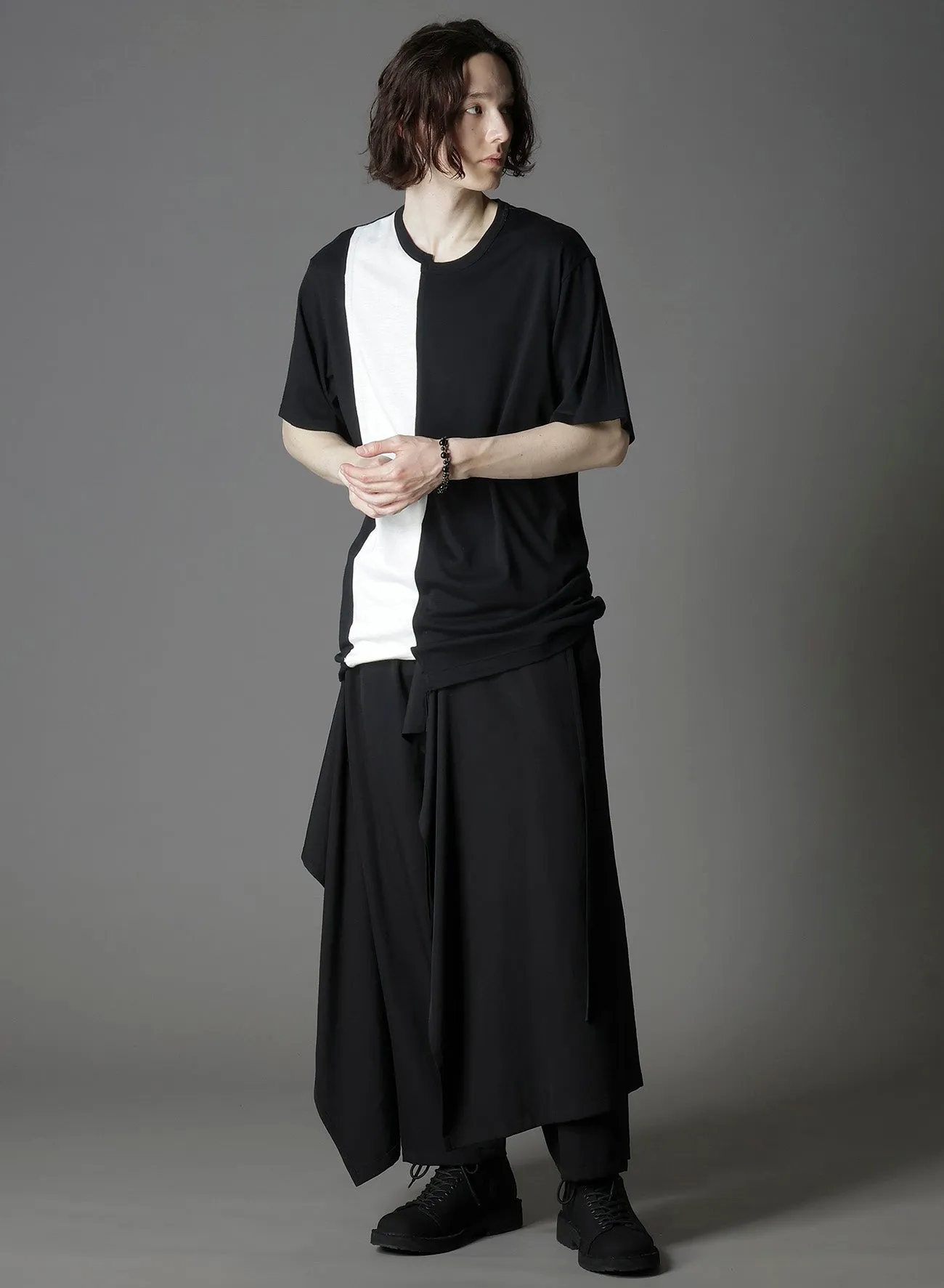 SILKETTE JERSEY W/ NUMBER PATTERN TSUJIKIRI LONG SLEEVED T-SHIRT sold by Yohji Yamamoto product image thumbnail 3