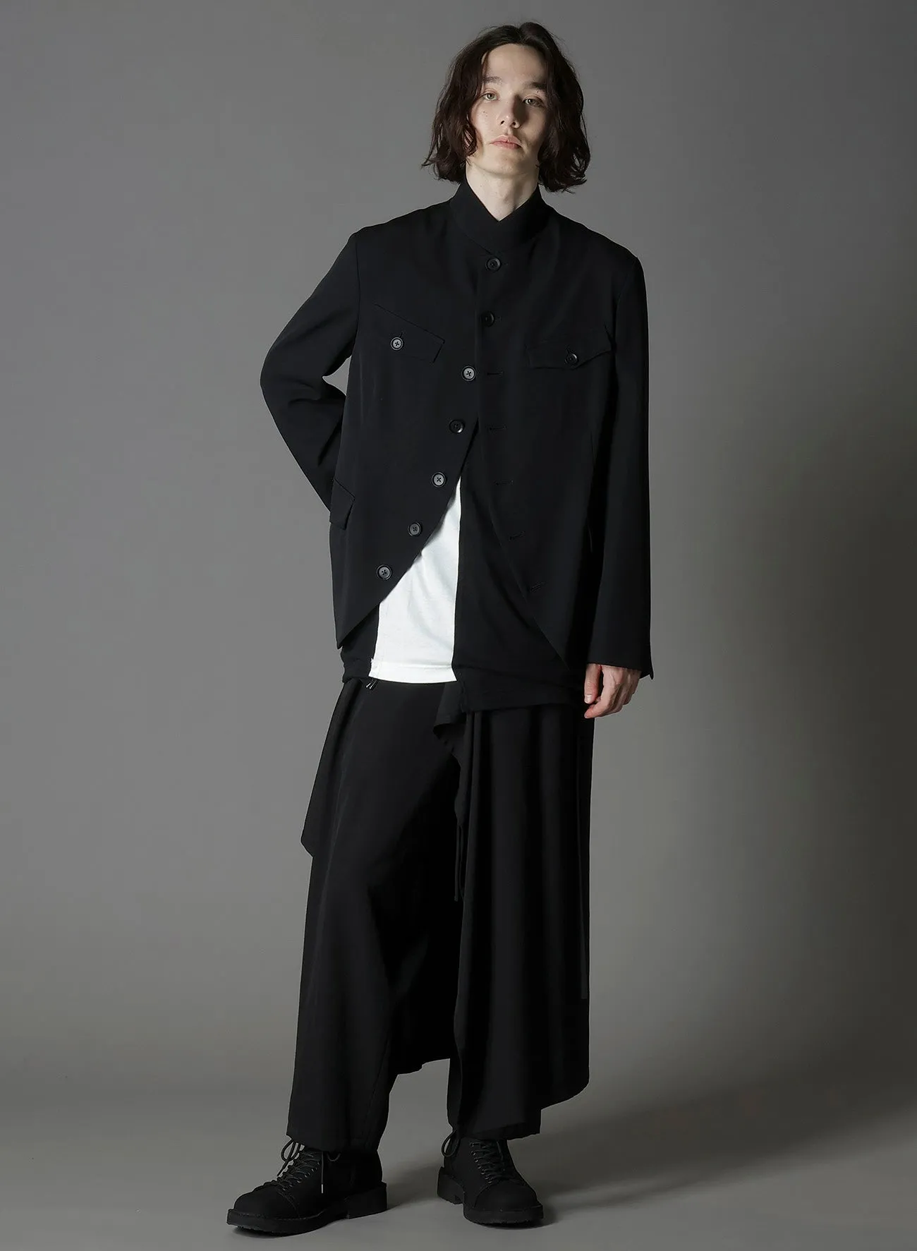 SILKETTE JERSEY W/ NUMBER PATTERN TSUJIKIRI LONG SLEEVED T-SHIRT sold by Yohji Yamamoto product image thumbnail 2