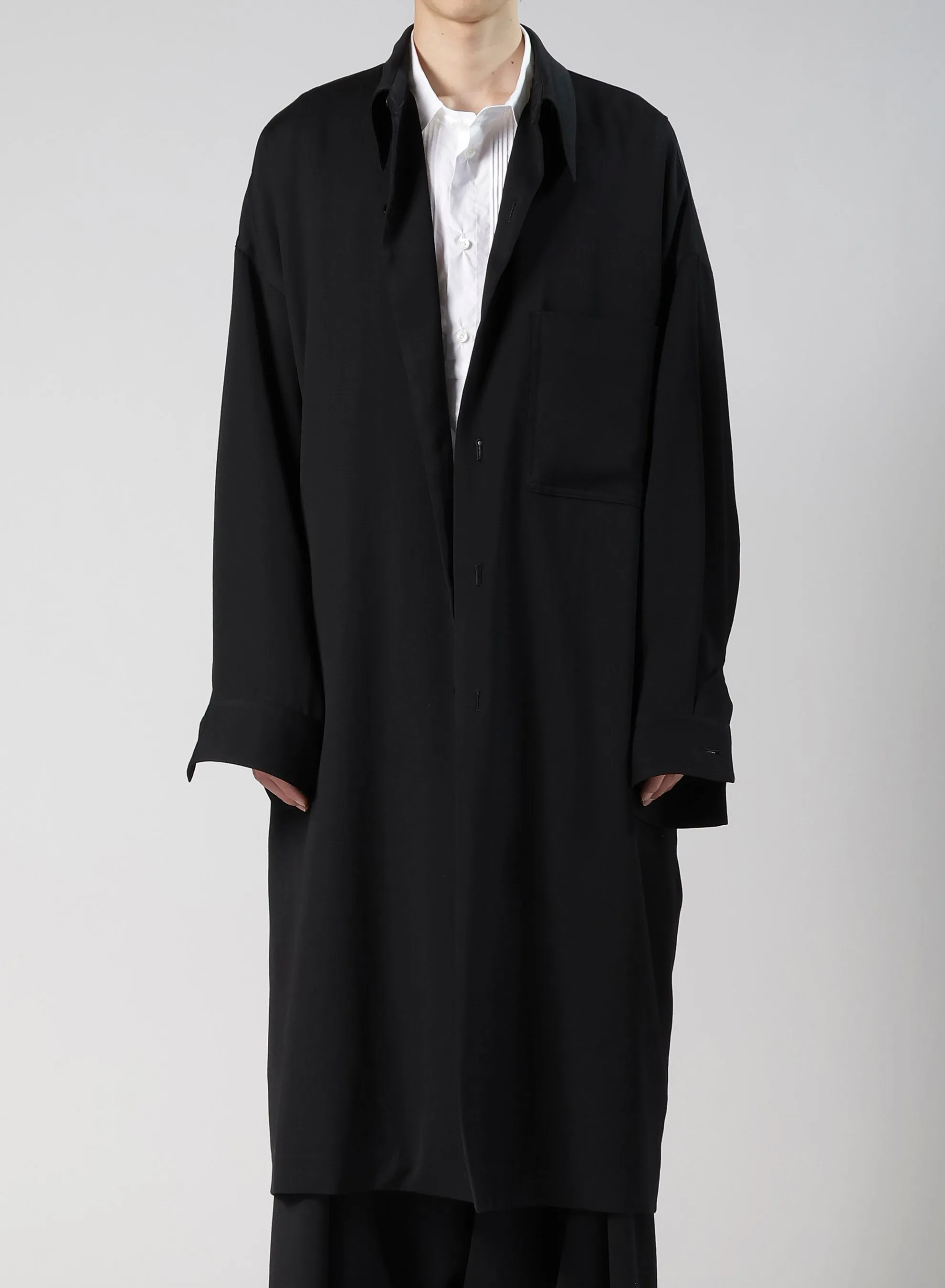 WOOL GABARDINE LONG COAT sold by Yohji Yamamoto product image thumbnail 5