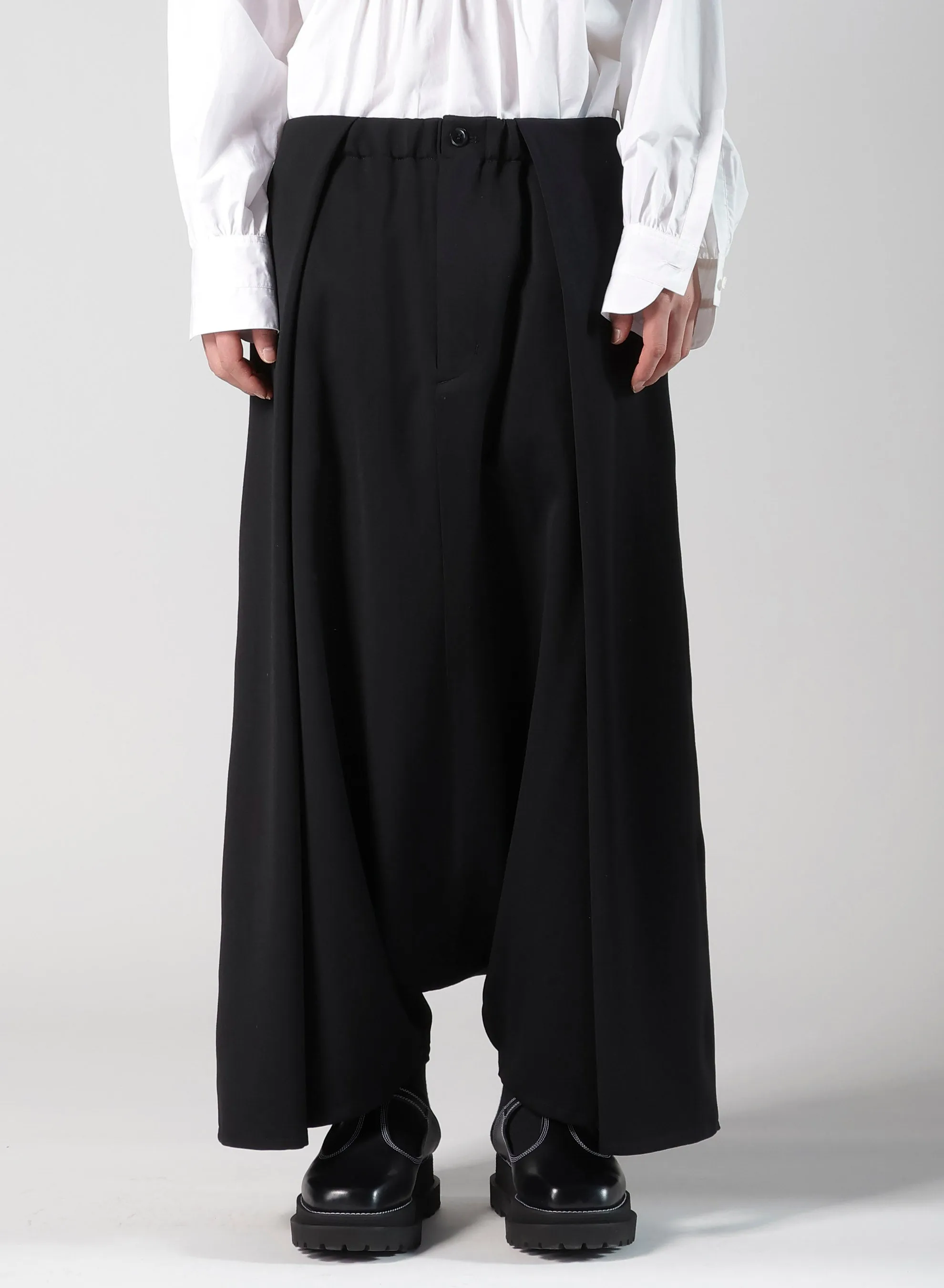 WOOL GABARDINE SAROUEL TUCKED PANTS sold by Yohji Yamamoto product image thumbnail 4