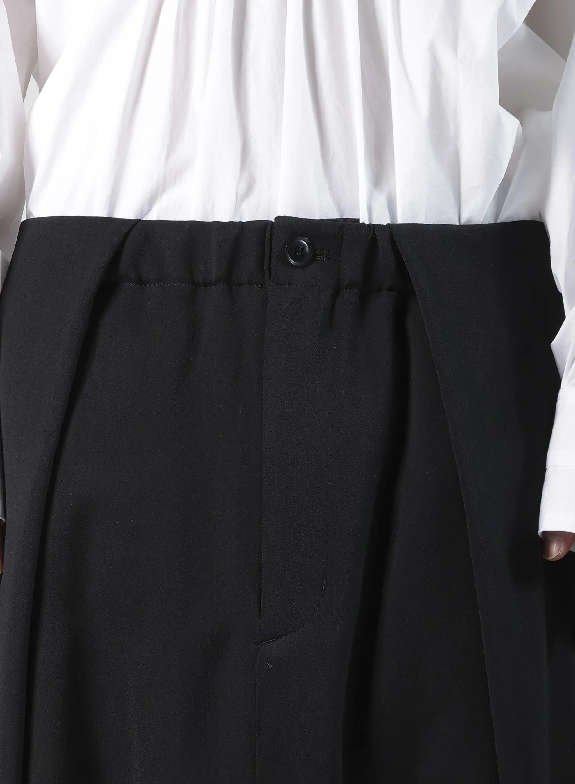 WOOL GABARDINE SAROUEL TUCKED PANTS sold by Yohji Yamamoto product image thumbnail 5