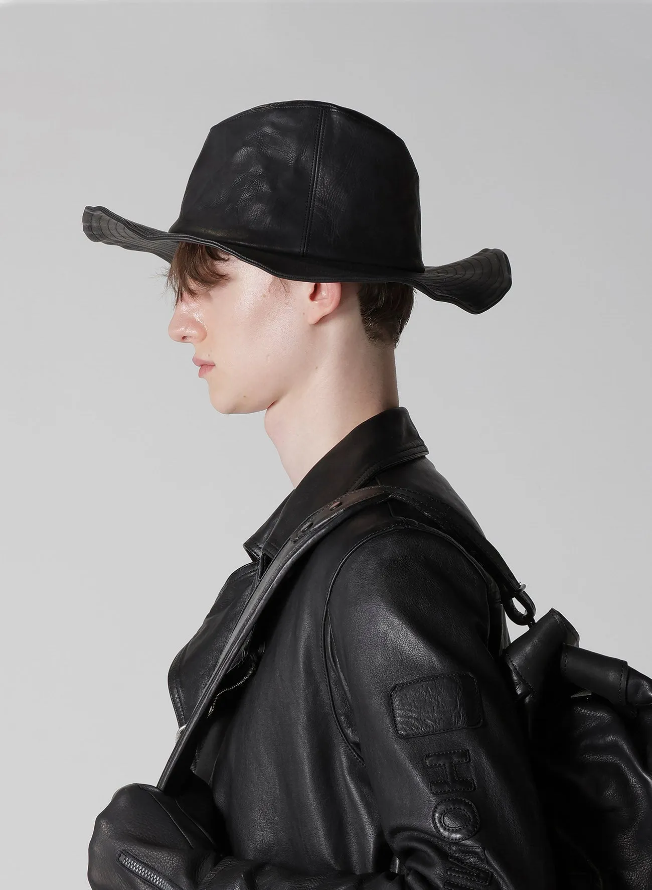 JAPAN TANNIN CALF TEN GALLON HAT sold by Yohji Yamamoto product image thumbnail 5