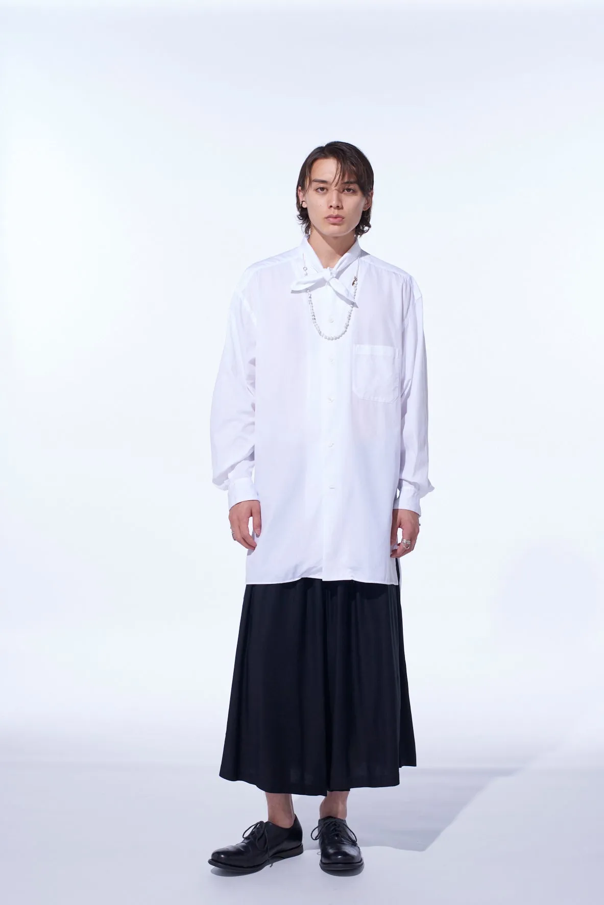 COTTON BROAD RIBBON COLLAR SHIRT sold by Yohji Yamamoto product image thumbnail 2