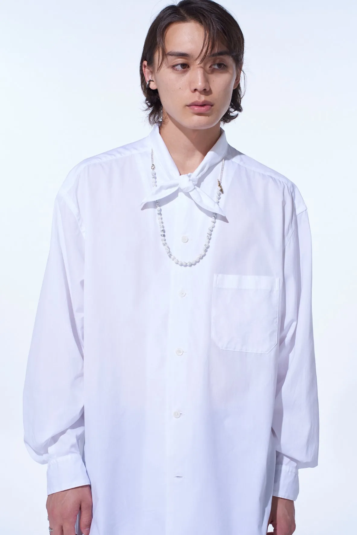 COTTON BROAD RIBBON COLLAR SHIRT sold by Yohji Yamamoto product image thumbnail 5