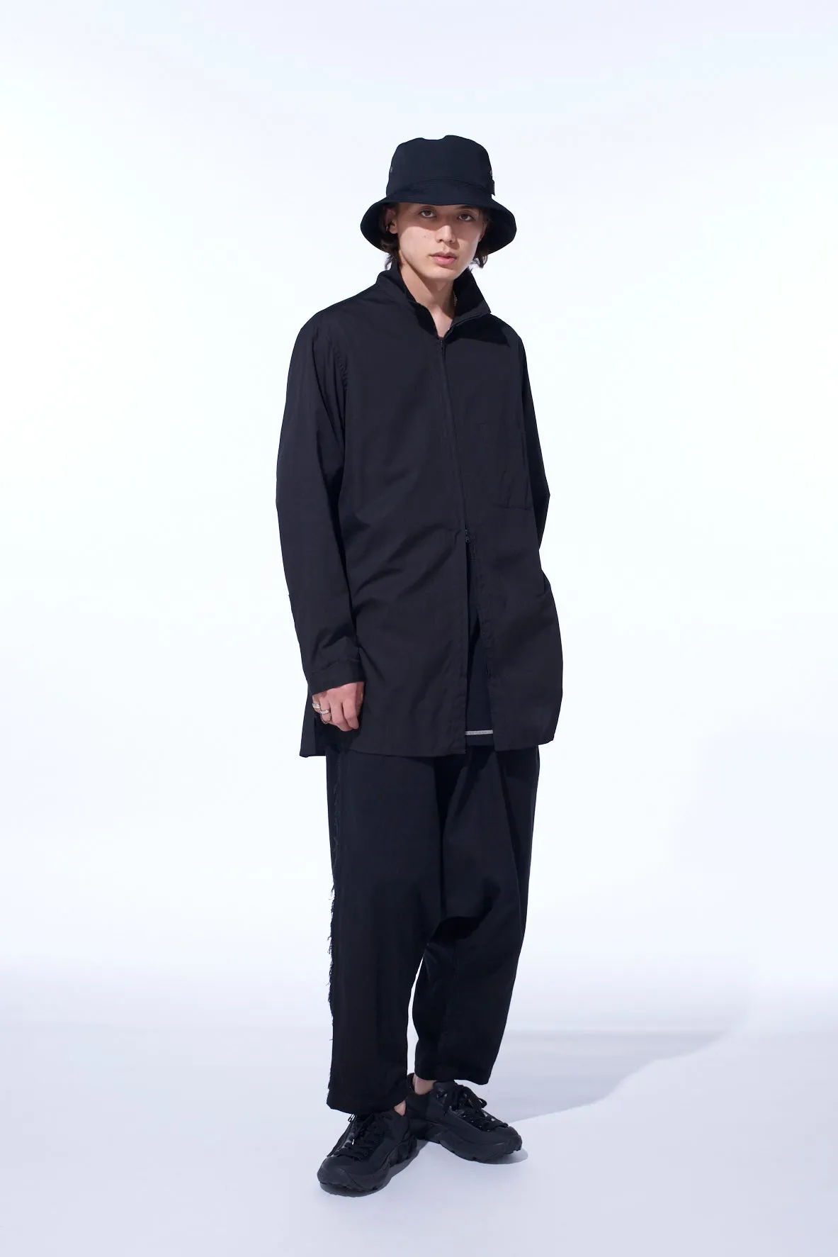 COTTON BROAD STAND COLLAR ZIPPER SHIRT sold by Yohji Yamamoto product image thumbnail 2