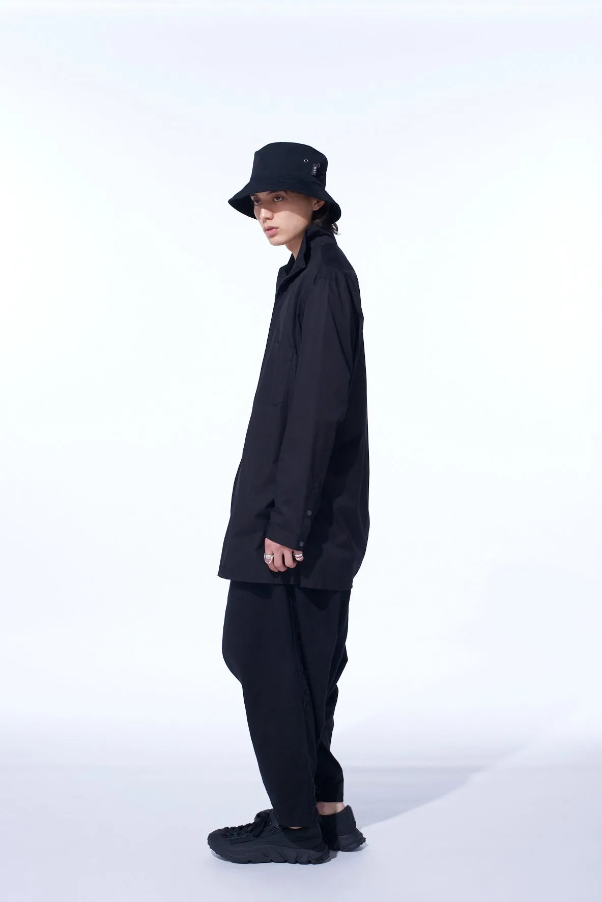 COTTON BROAD STAND COLLAR ZIPPER SHIRT sold by Yohji Yamamoto product image thumbnail 3