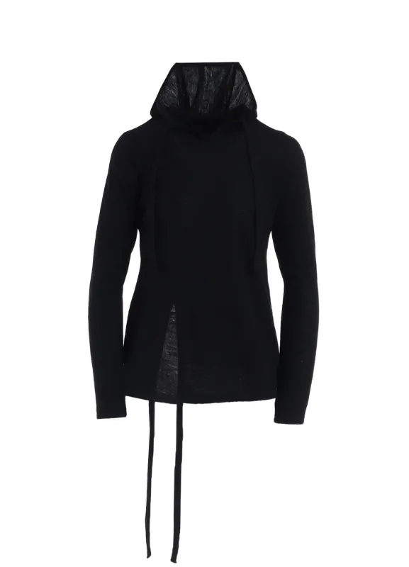 WOOL LIGHT MILLING SINGLE STRAP HOODIE PO sold by Yohji Yamamoto
