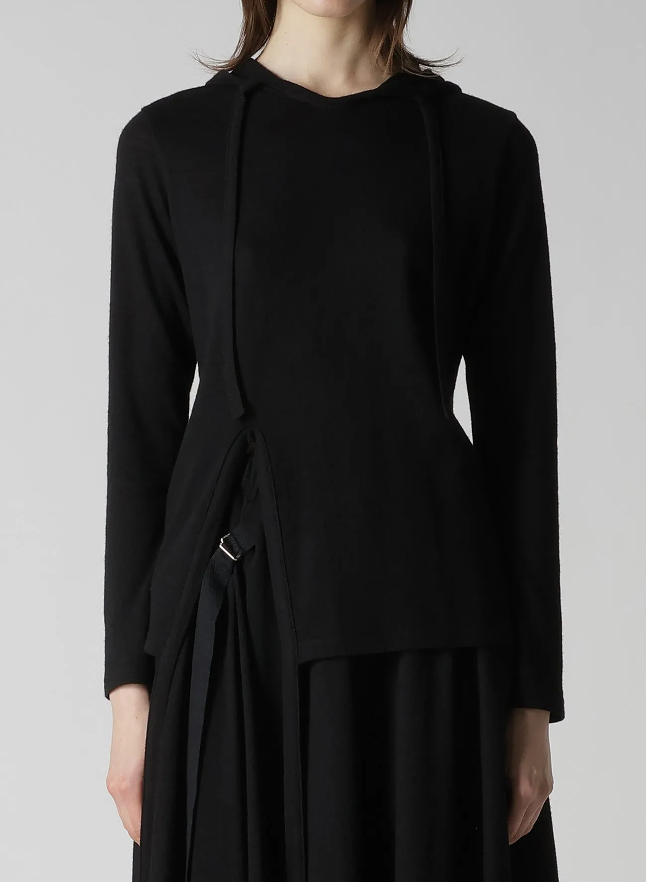 WOOL LIGHT MILLING SINGLE STRAP HOODIE PO sold by Yohji Yamamoto product image thumbnail 2