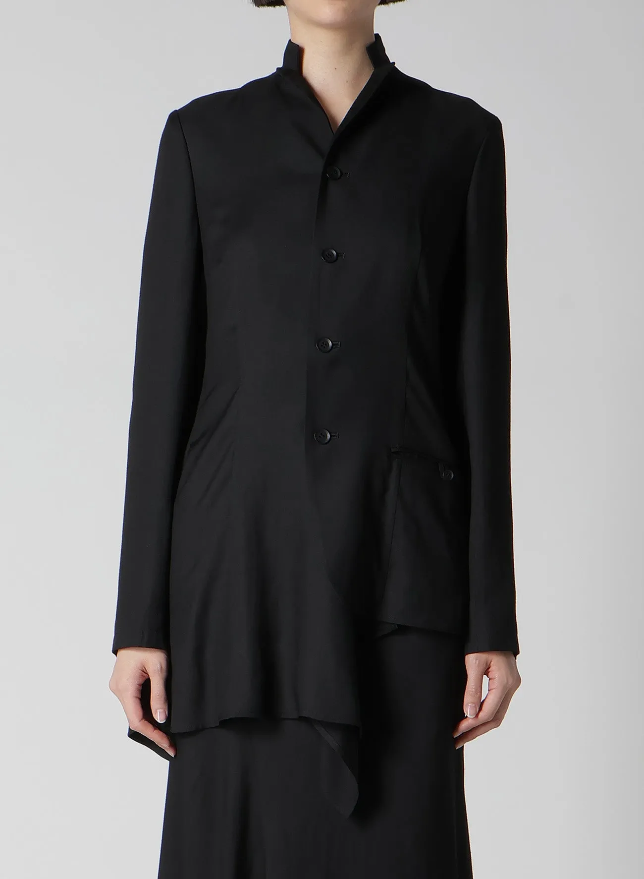 VISCOSE TWILL R LONG STAND C JACKET sold by Yohji Yamamoto product image thumbnail 2