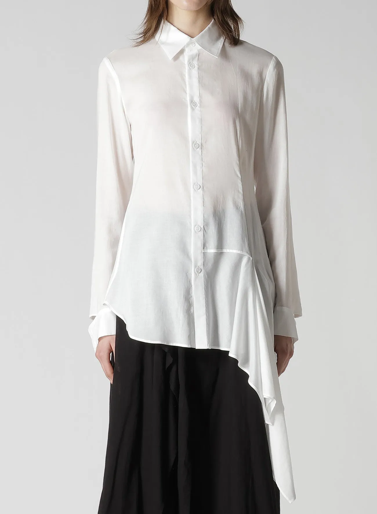CELLULOSE LAWN L DRAPED BLOUSE sold by Yohji Yamamoto product image thumbnail 2