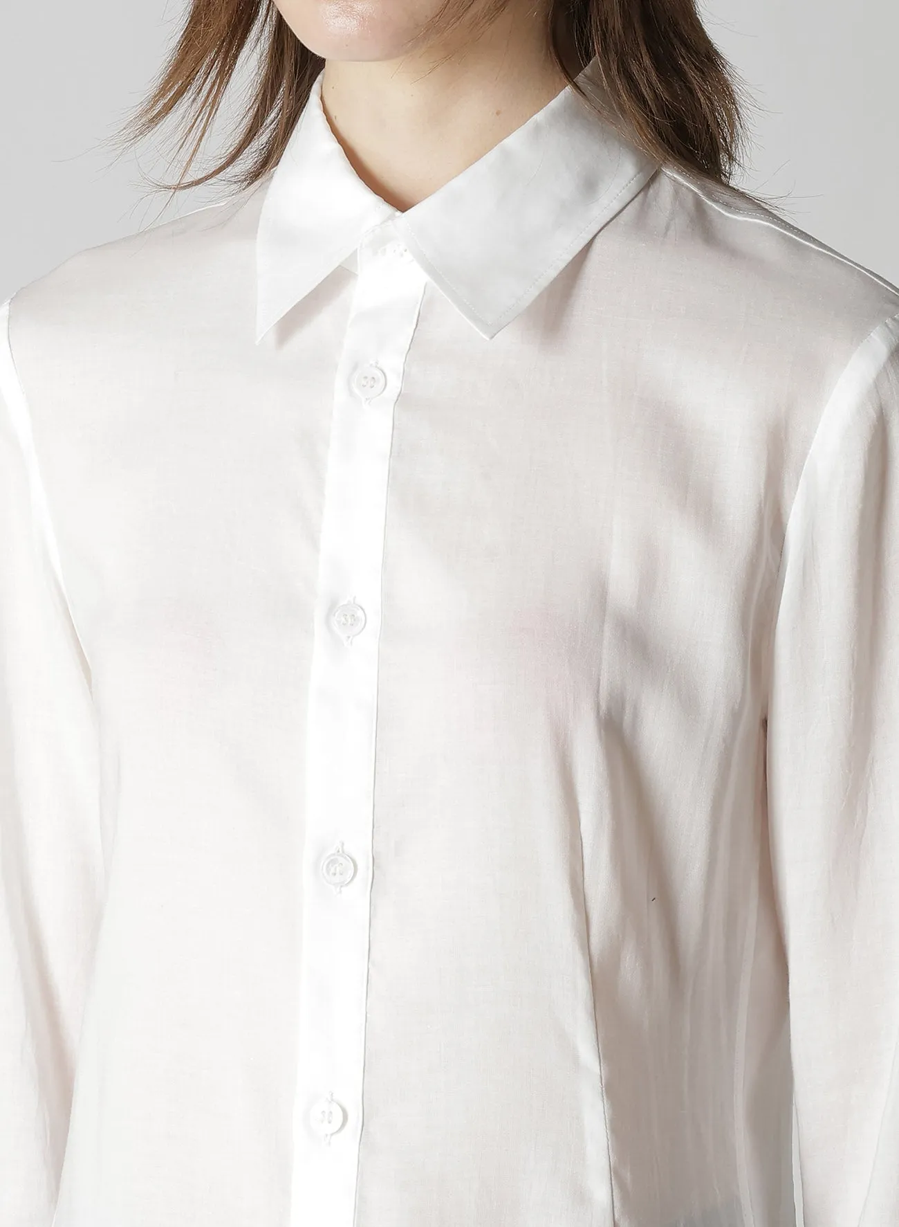 CELLULOSE LAWN L DRAPED BLOUSE sold by Yohji Yamamoto product image thumbnail 5