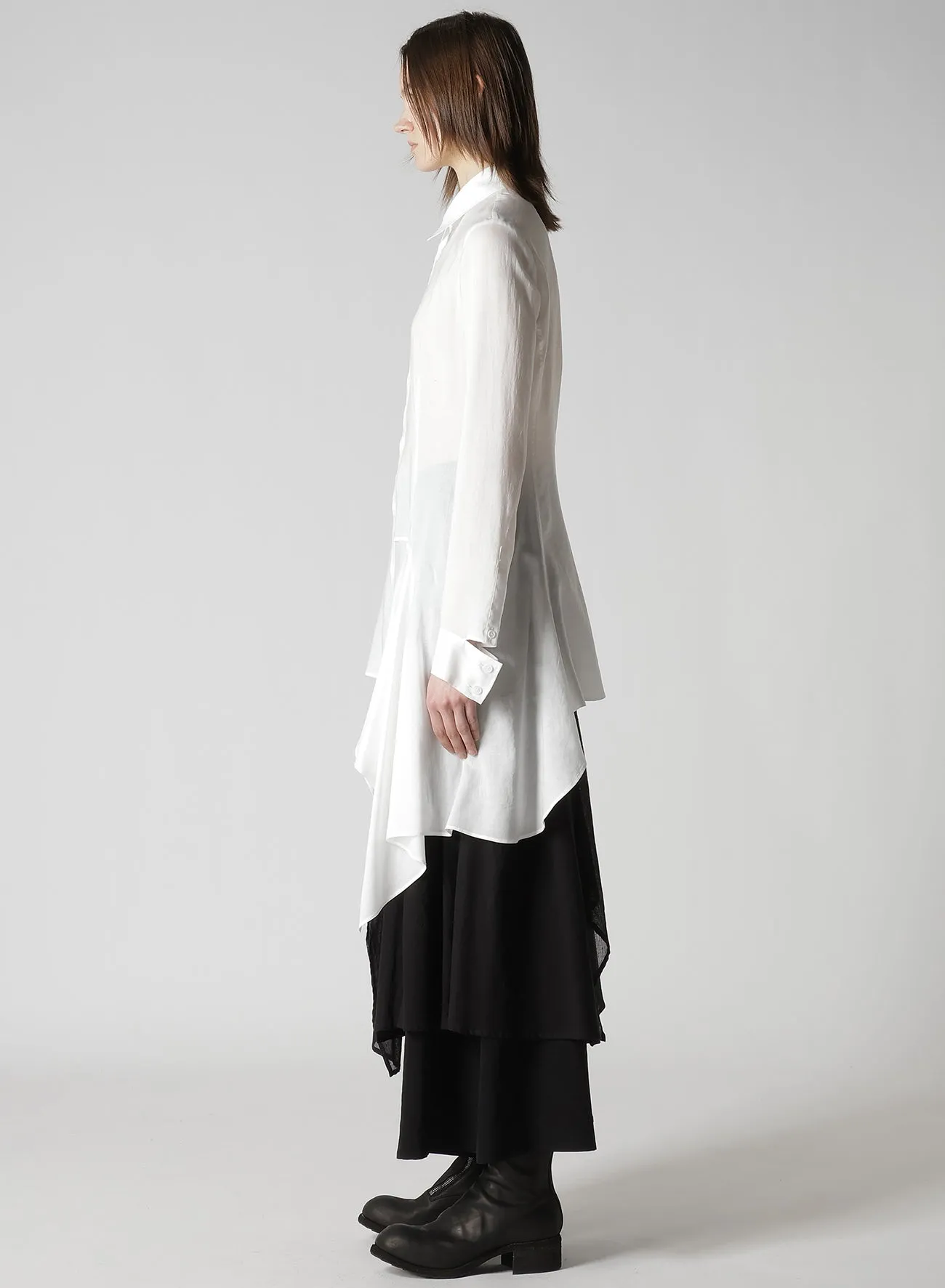 CELLULOSE LAWN L DRAPED BLOUSE sold by Yohji Yamamoto product image thumbnail 4