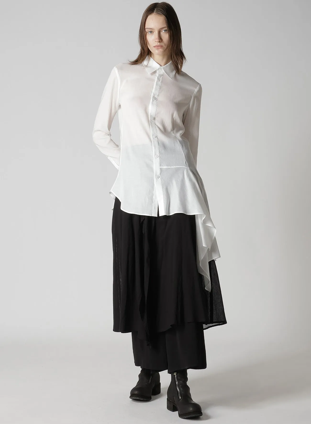 CELLULOSE LAWN L DRAPED BLOUSE sold by Yohji Yamamoto product image thumbnail 3