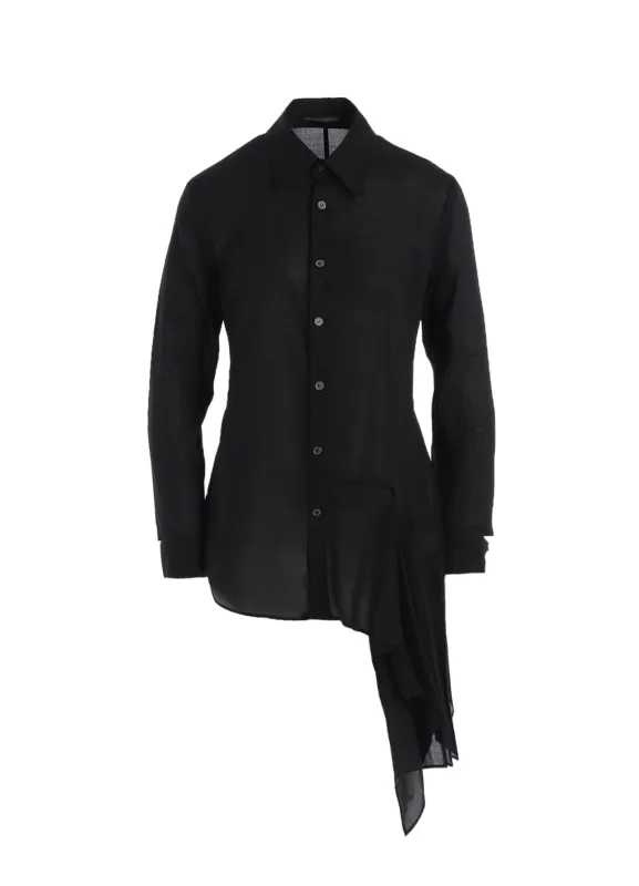 CELLULOSE LAWN L DRAPED BLOUSE made by Yohji Yamamoto