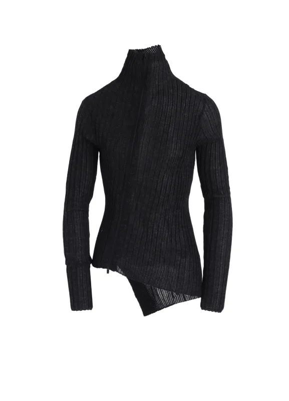 RIB DIAGONAL ZIP CARDIGAN sold by Yohji Yamamoto