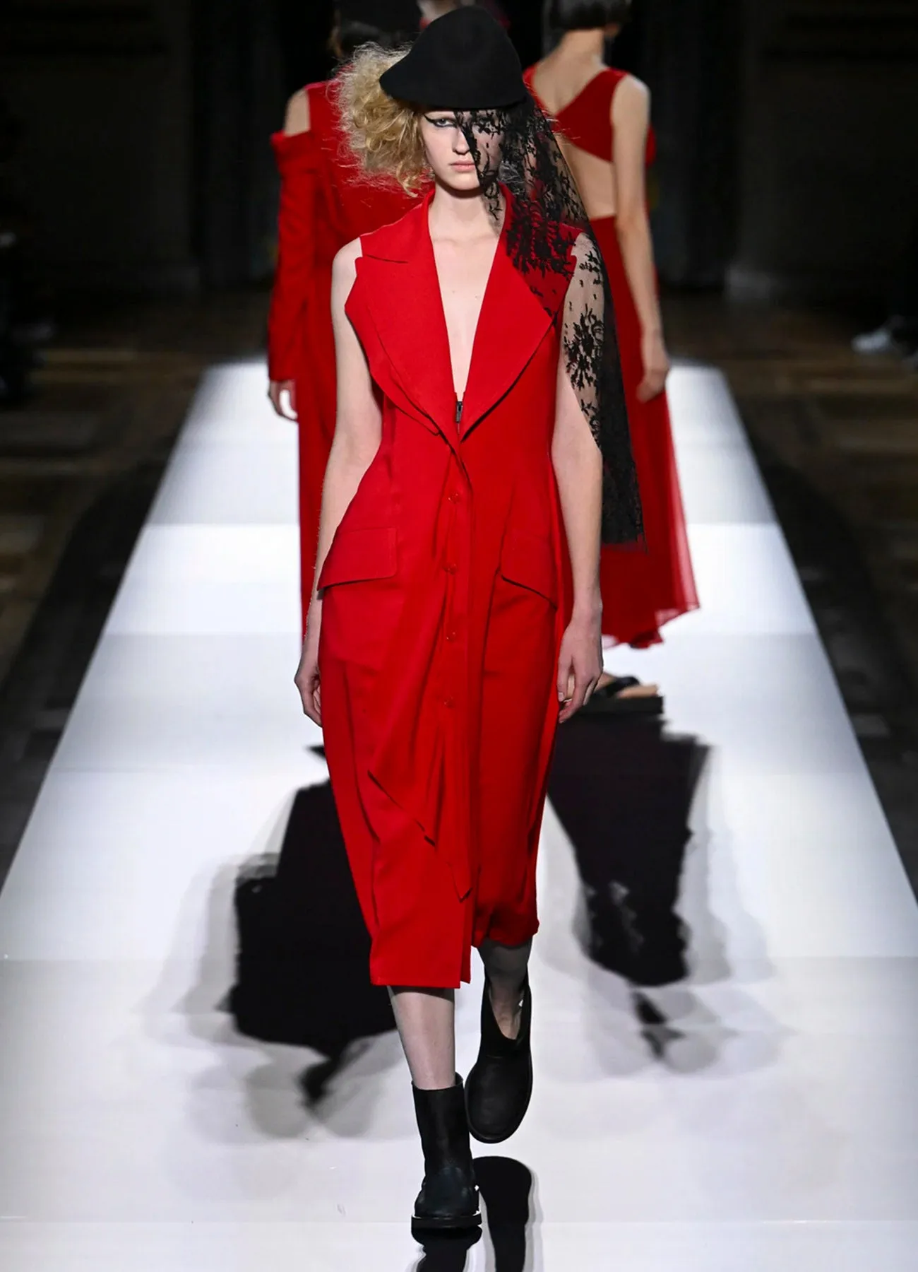 Ry LAWN FRONT DRAPED SLEEVELESS DRESS sold by Yohji Yamamoto product image thumbnail 2