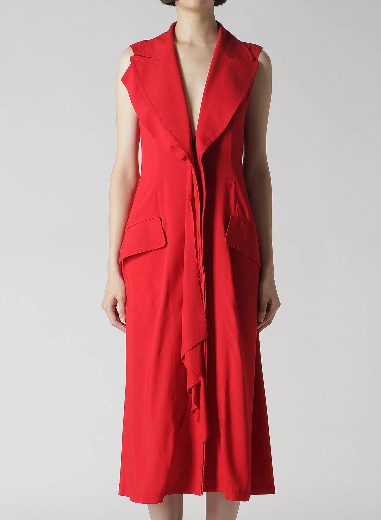 Ry LAWN FRONT DRAPED SLEEVELESS DRESS sold by Yohji Yamamoto product image thumbnail 5