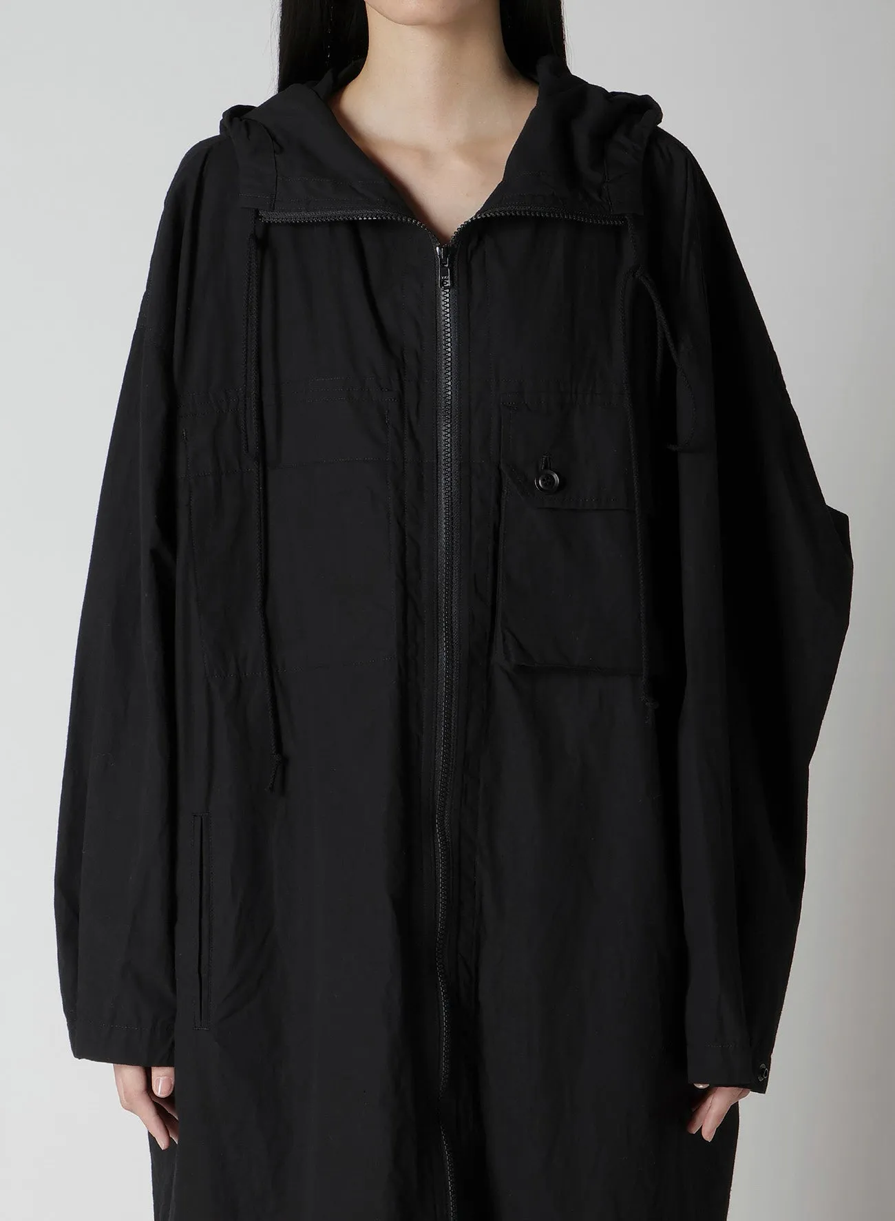 COTTON/LINEN BROADCLOTH HOODIE COAT D sold by Yohji Yamamoto product image thumbnail 5