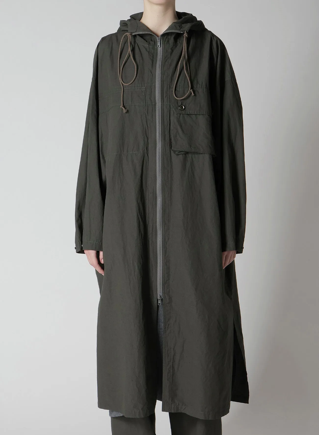COTTON/LINEN BROADCLOTH HOODIE COAT D sold by Yohji Yamamoto product image thumbnail 4