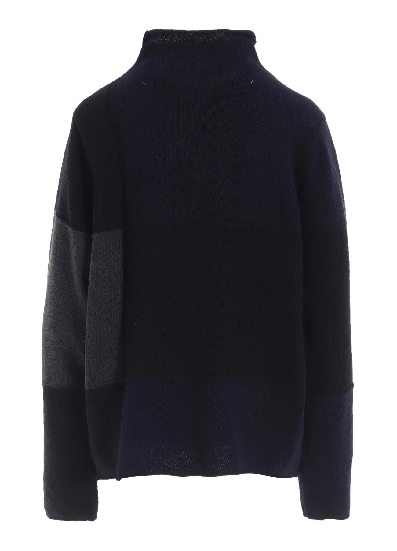 HARD-TWISTED BLOCK INTARSIA HIGH-NECK PULLOVER sold by Yohji Yamamoto product image thumbnail 3
