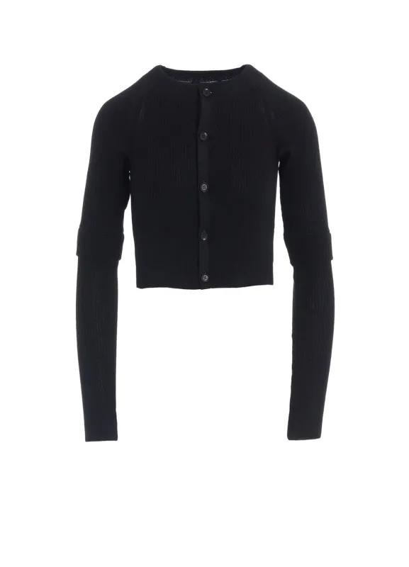COTTON RIB DOUBLE SLEEVE SHORT CARDIGAN made by Yohji Yamamoto