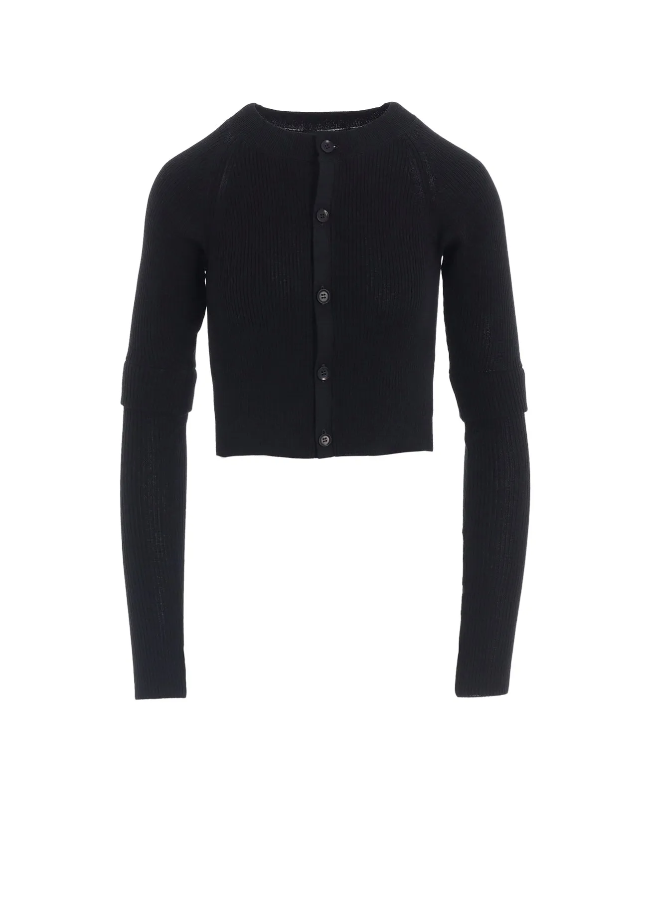 COTTON RIB DOUBLE SLEEVE SHORT CARDIGAN sold by Yohji Yamamoto