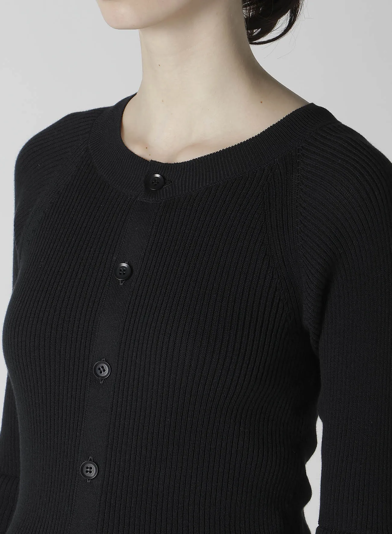 COTTON RIB DOUBLE SLEEVE SHORT CARDIGAN sold by Yohji Yamamoto product image thumbnail 5