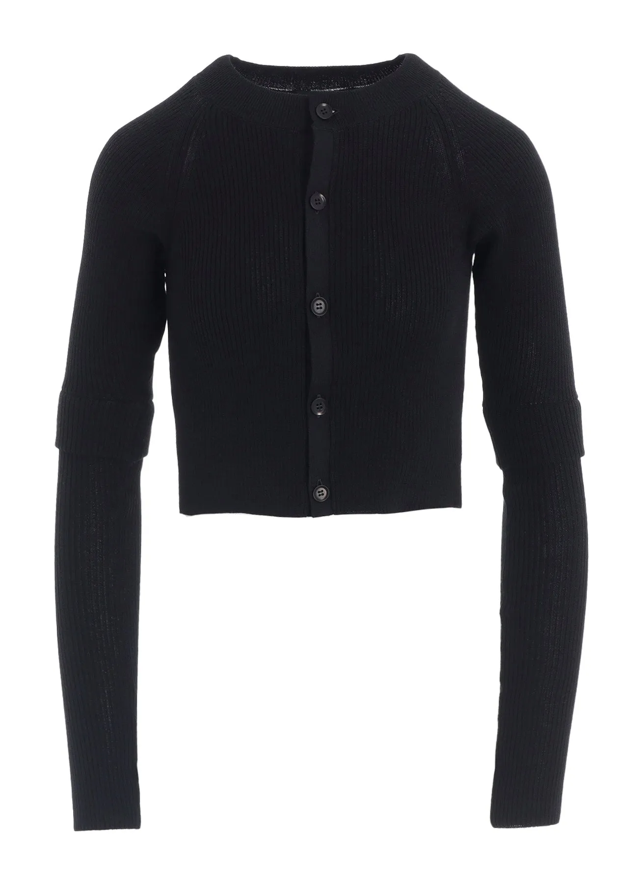 COTTON RIB DOUBLE SLEEVE SHORT CARDIGAN sold by Yohji Yamamoto product image thumbnail 2