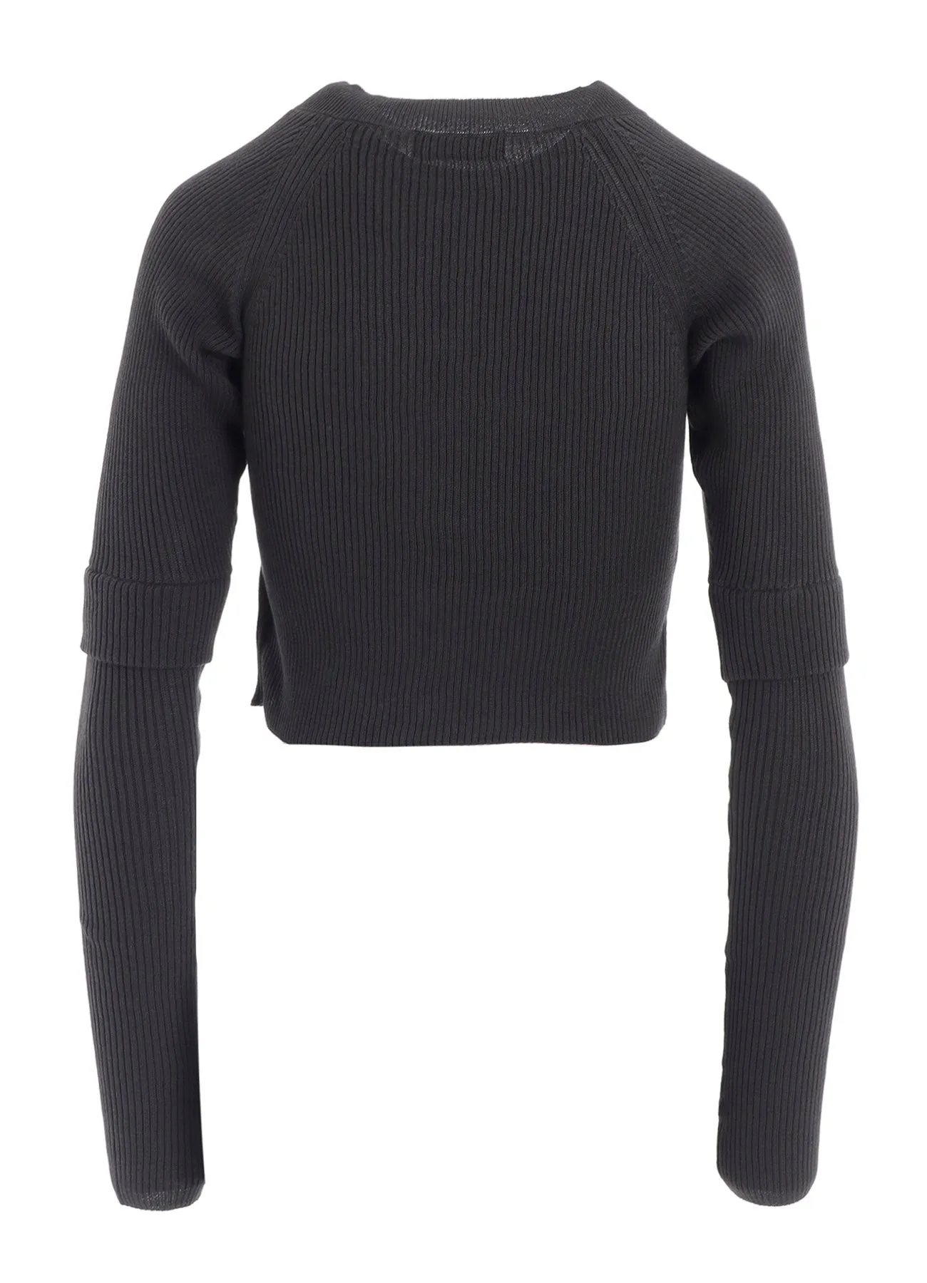 COTTON RIB DOUBLE SLEEVE SHORT CARDIGAN sold by Yohji Yamamoto product image thumbnail 4