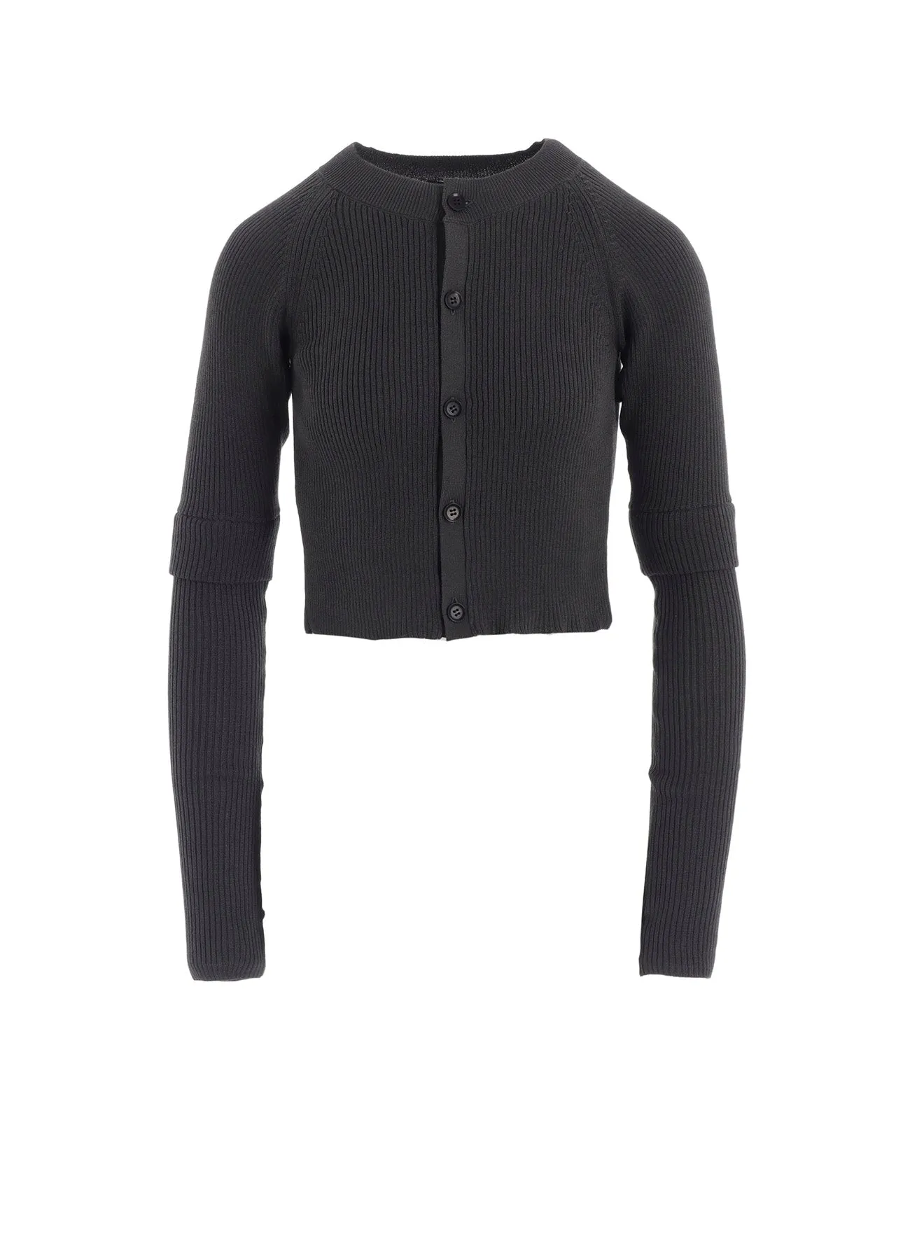 COTTON RIB DOUBLE SLEEVE SHORT CARDIGAN sold by Yohji Yamamoto