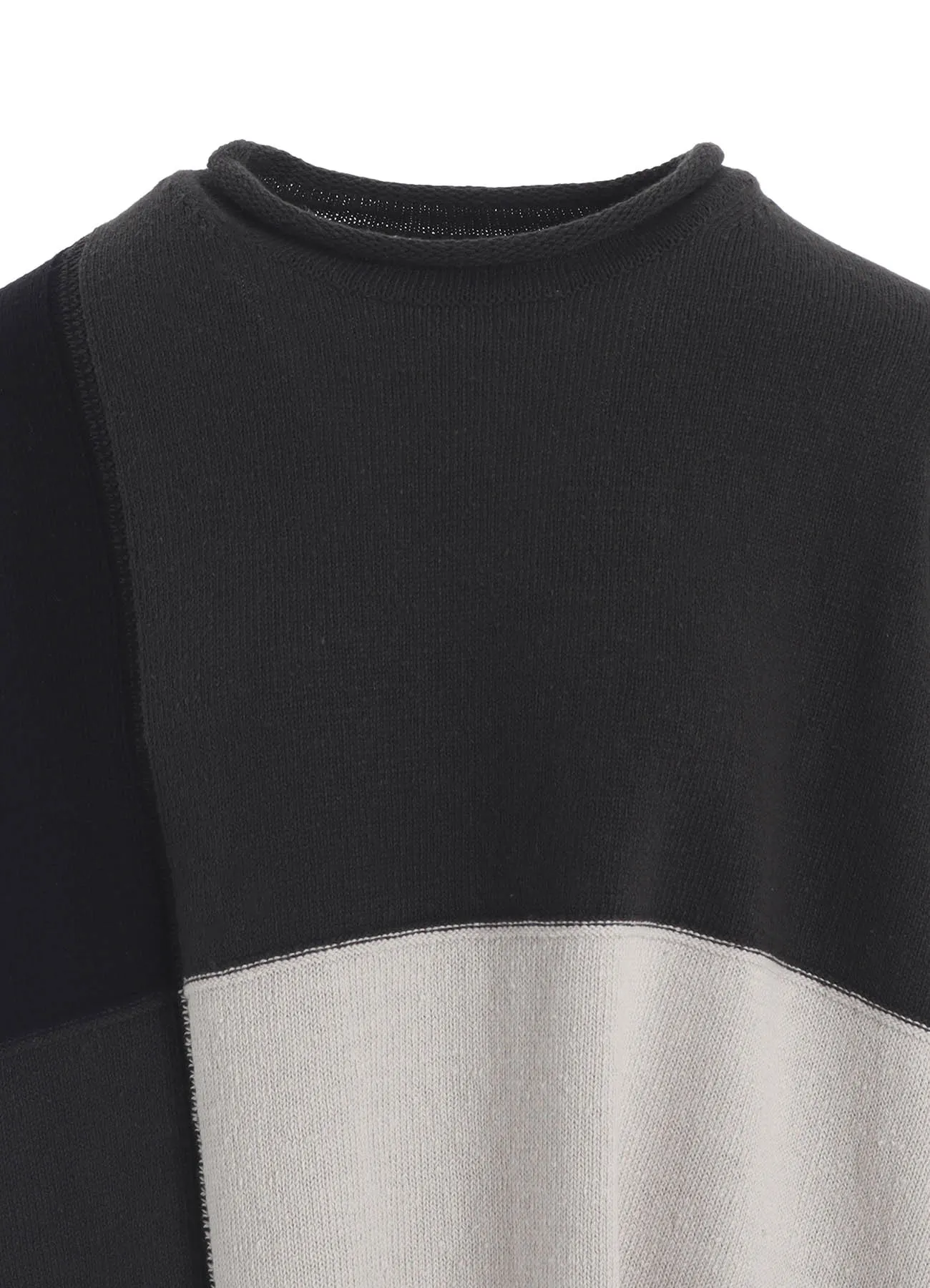 HARD-TWISTED BLOCK INTARSIA SHORT DRESS PULLOVER sold by Yohji Yamamoto product image thumbnail 5