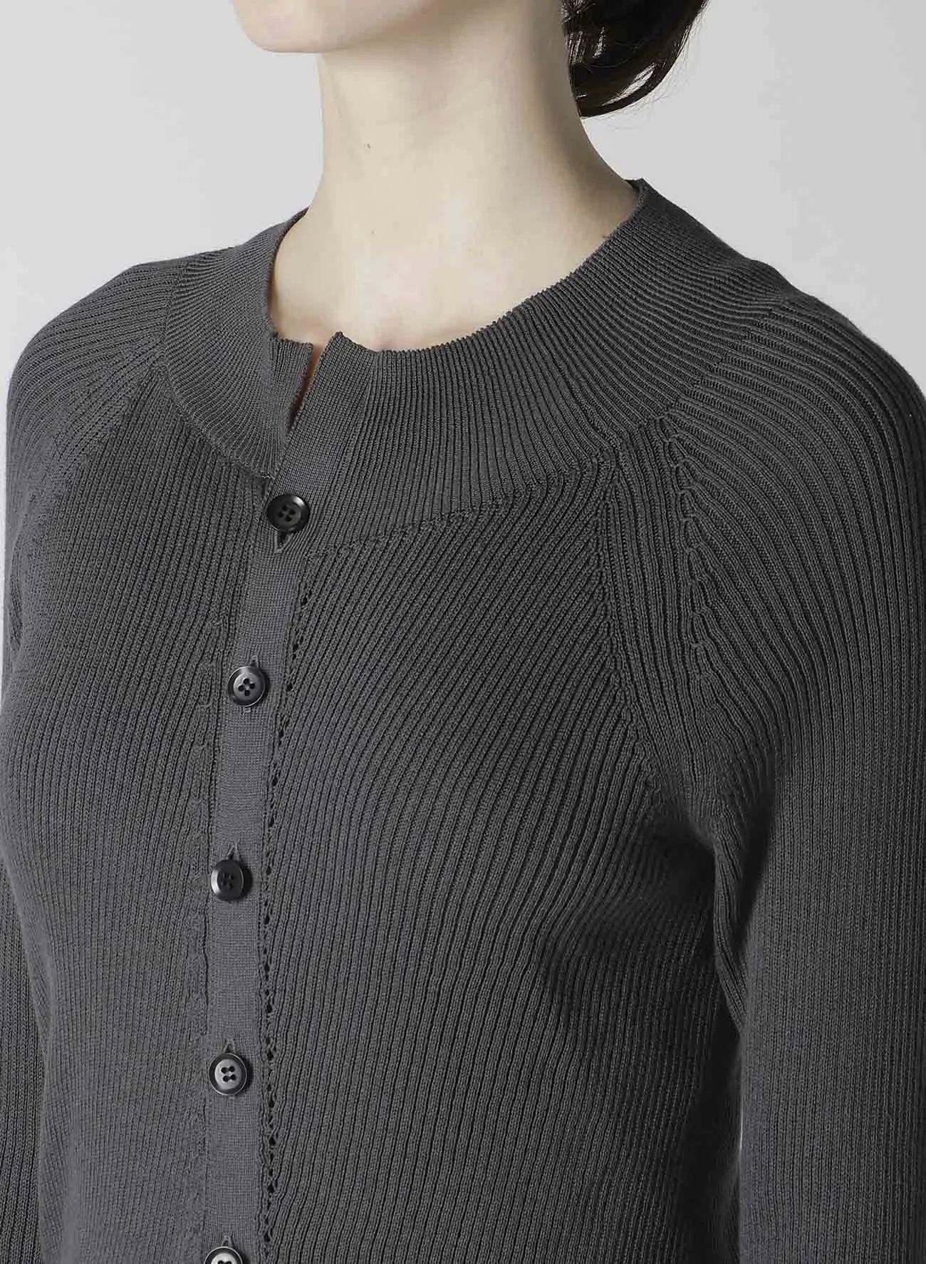 COTTON RIB TWISTED FRONT OPEN CARDIGAN sold by Yohji Yamamoto product image thumbnail 5