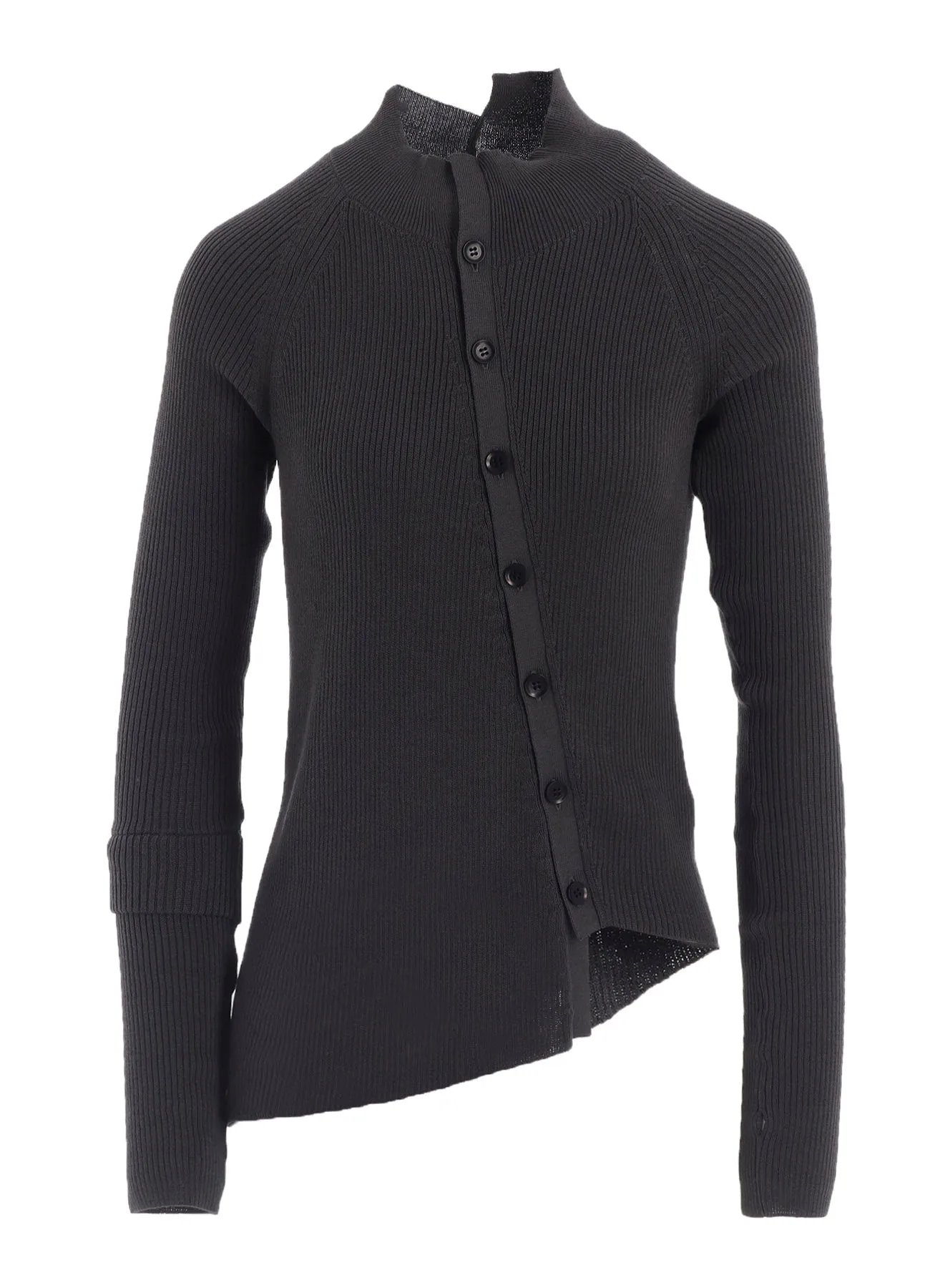 COTTON RIB TWISTED FRONT OPEN CARDIGAN sold by Yohji Yamamoto product image thumbnail 2