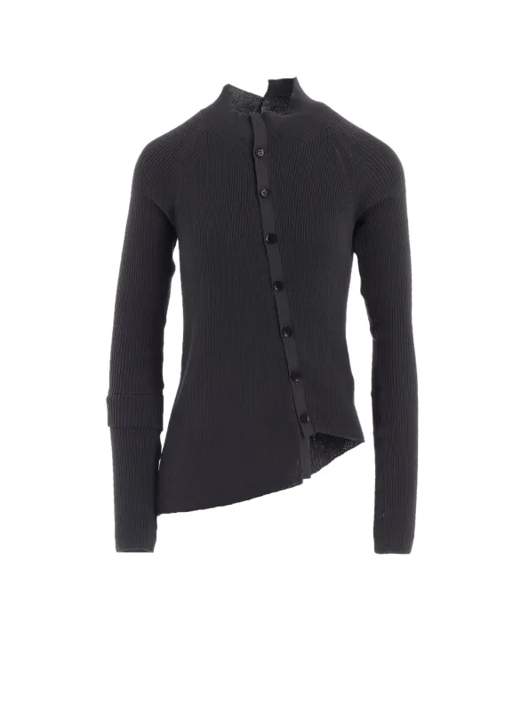 COTTON RIB TWISTED FRONT OPEN CARDIGAN made by Yohji Yamamoto