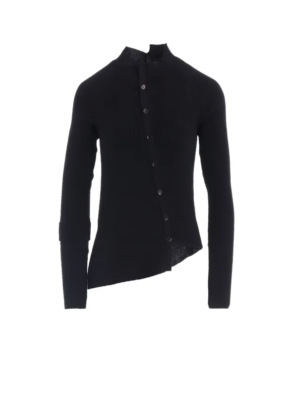 COTTON RIB TWISTED FRONT OPEN CARDIGAN sold by Yohji Yamamoto