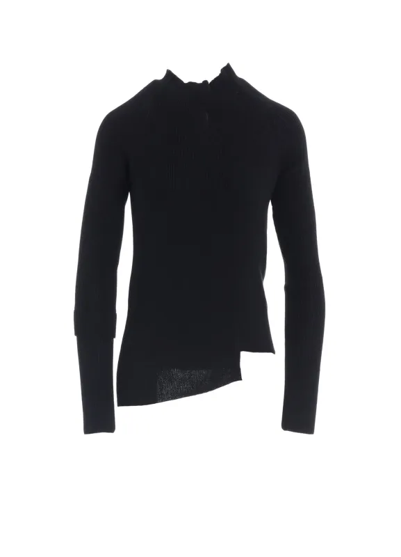 COTTON RIB TWISTED HIGH-NECK PULLOVER sold by Yohji Yamamoto