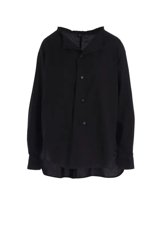 [Y's BORN PRODUCT] THIN COTTON TWILL FRINGE COLLAR BLOUSE sold by Yohji Yamamoto