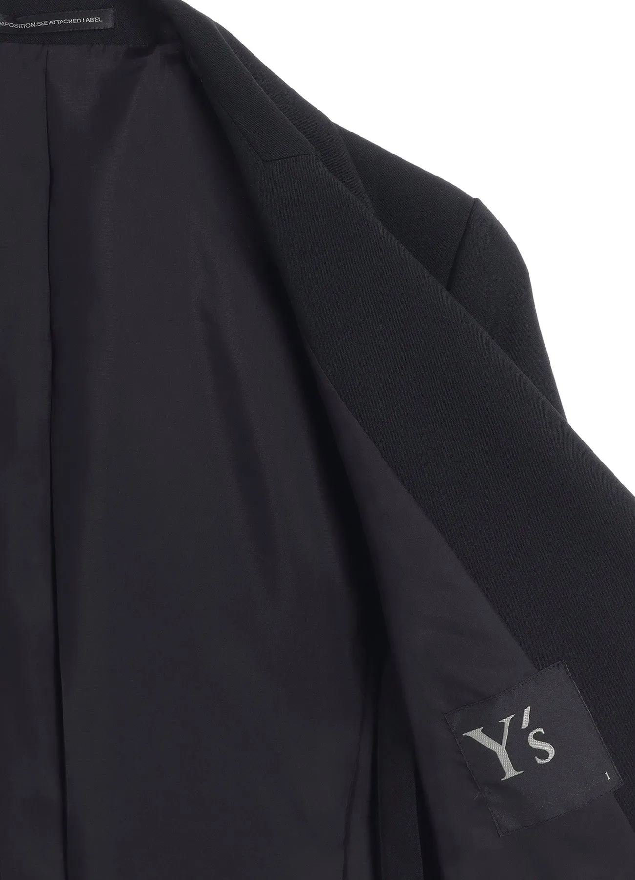 WOOL GABARDINE ASYMMETRIC JACKET sold by Yohji Yamamoto product image thumbnail 4