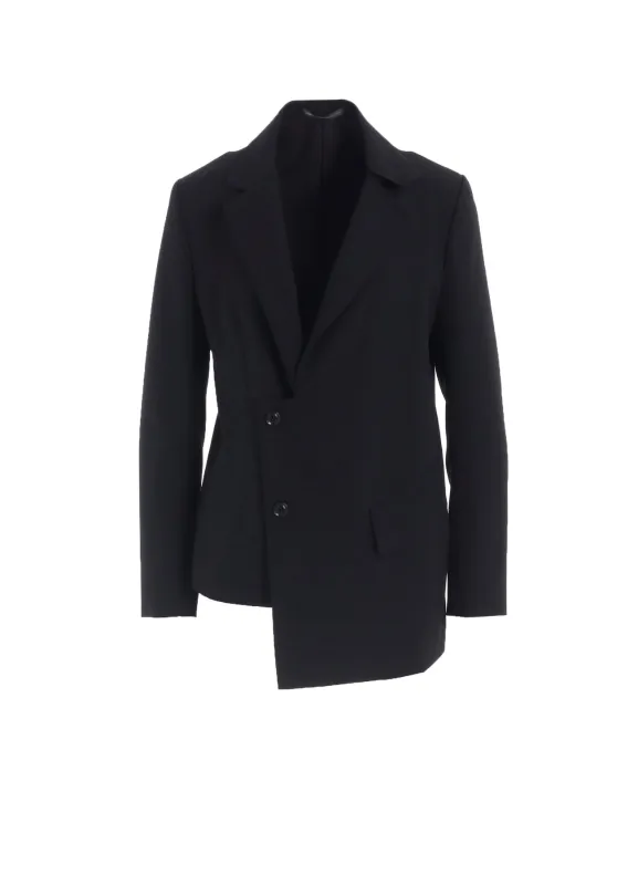 WOOL GABARDINE ASYMMETRIC JACKET sold by Yohji Yamamoto